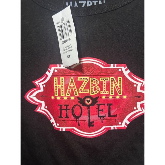 Hazbin Hotel Logo Women's Baby T-Shirt Hot Topic Size Small NWT - Picture 3 of 4